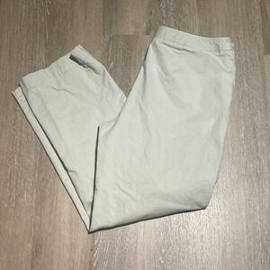 Talbots Stretch Button Front Khaki Cropped Pants Women's Size 16 SEE‎ NOTE